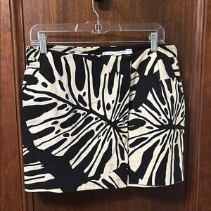 Diane von Furstenberg cotton black and white Leaf Print wrap Skirt